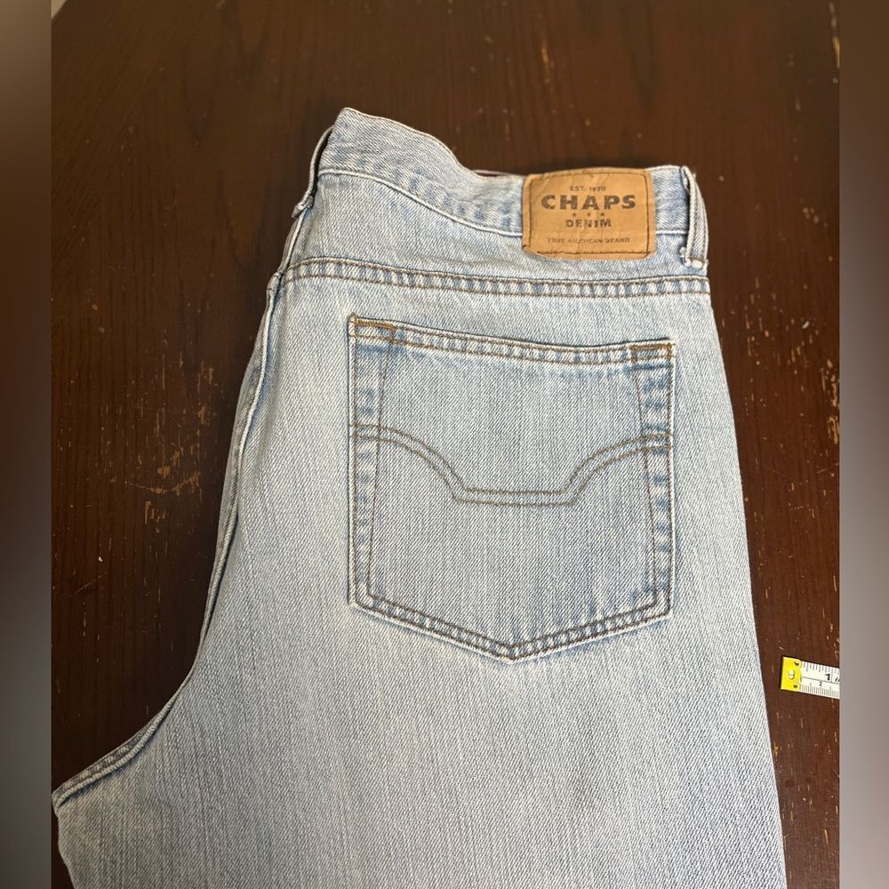 VTG Chaps Ralph Lauren Denim Jeans Straight Leg Light Wash Blue Sz 34x30 - Picture 12 of 12